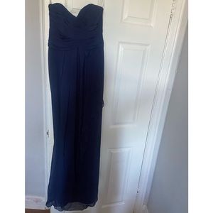Marine blue bridesmaid dress